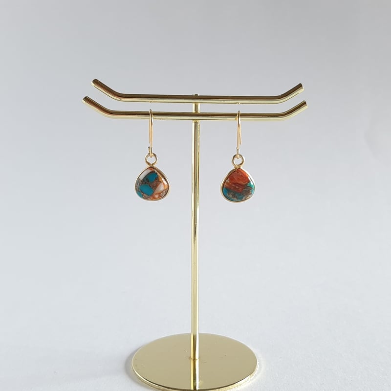 再販】オイスターカッパーターコイズ 一粒ピアス/イヤリング | そそ-楚々-