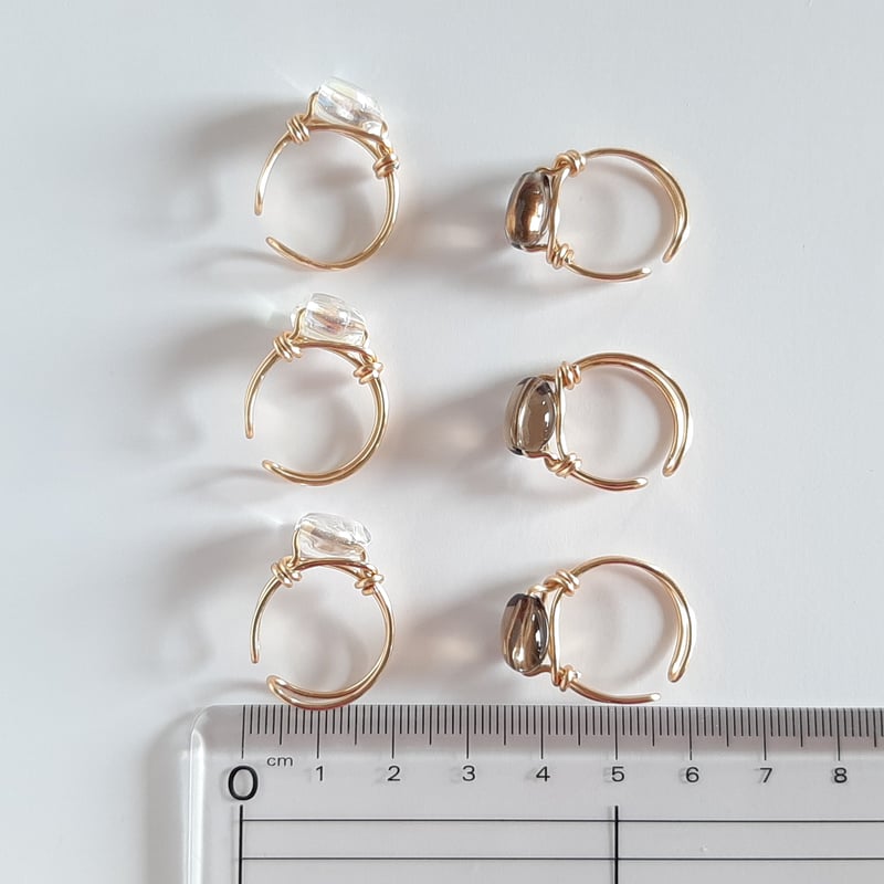 アクアクリスタルのハート♡ワイヤーイヤーカフ 片耳用 | そそ-楚々-