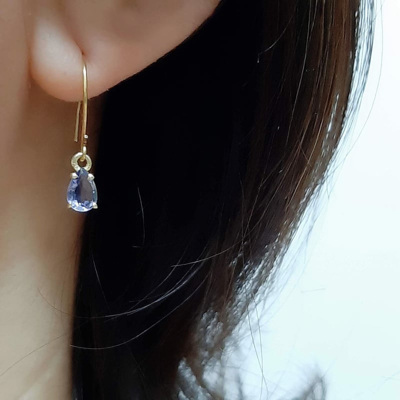 アイオライト 一粒 ピアス/イヤリング | そそ-楚々-
