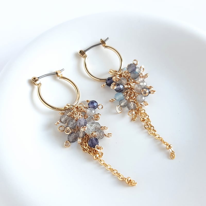 シックな じゃらじゃら 2way フープピアス/イヤリング | そそ-楚々-