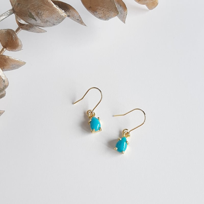 キングマンターコイズ 一粒 ピアス/イヤリング | そそ-楚々-