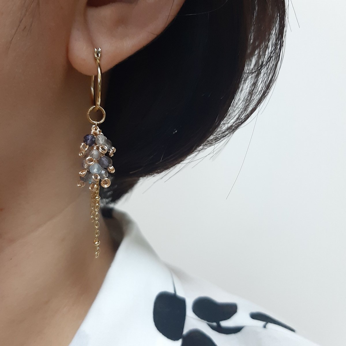 シックな じゃらじゃら 2way フープピアス/イヤリング | そそ-楚々-