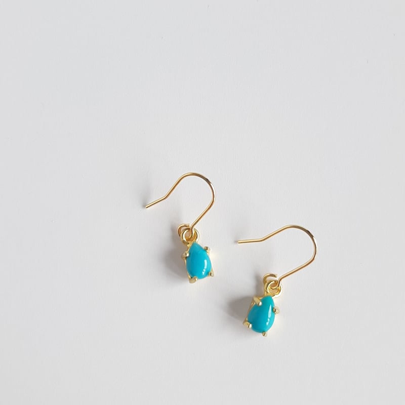 キングマンターコイズ 一粒 ピアス/イヤリング | そそ-楚々-