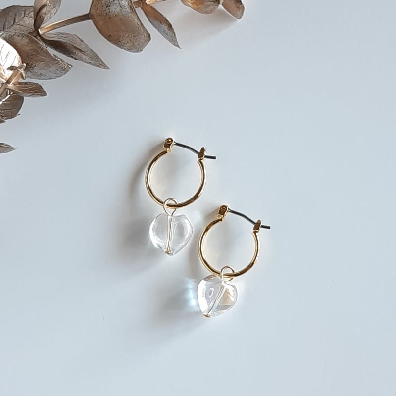 アクアクリスタル♡2way フープピアス/イヤリング | そそ-楚々-
