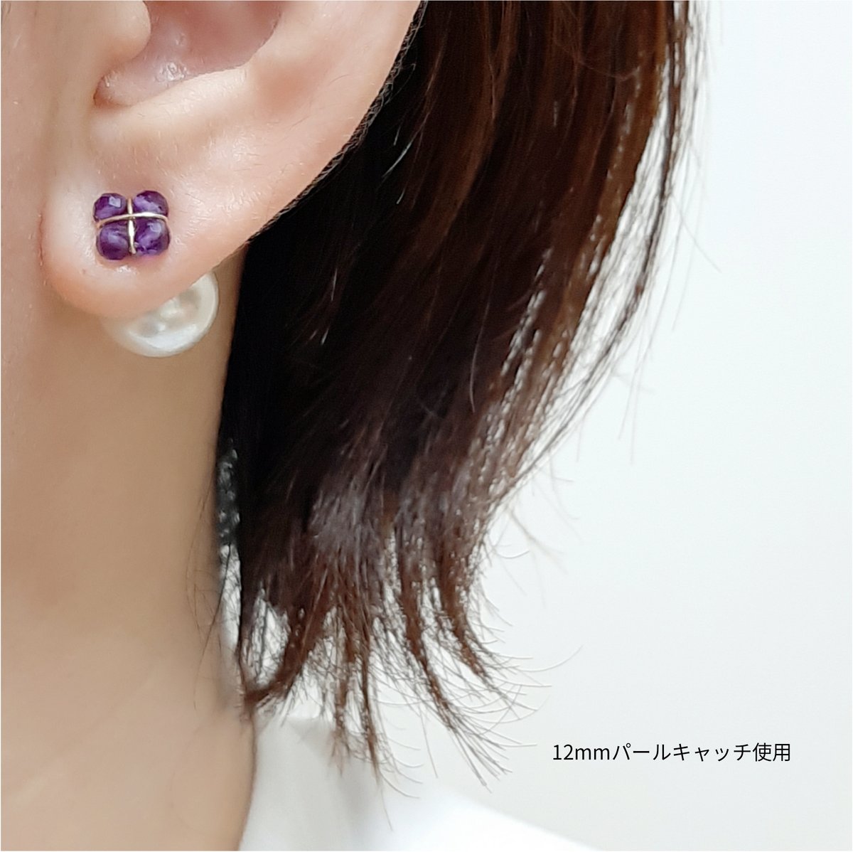 ちか☺︎ フラワー型アベンチュリンピアス　イヤリングに変更可能☺︎ 耳元に咲く グリーンアベンチュリンのミニフラワー スタッド