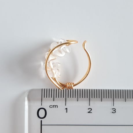 天然石 クリスタル ワイヤー イヤーカフ 片耳用