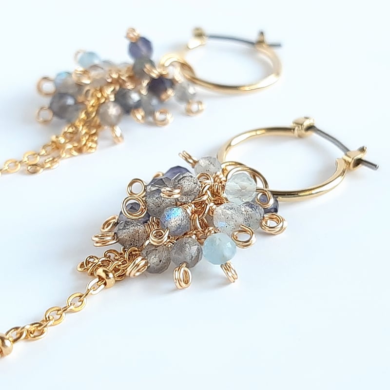 じゃむ様 リクエスト 5点 まとめ商品フープイヤリング シックな じゃらじゃら 2way フープピアス/イヤリング | そそ-楚々-