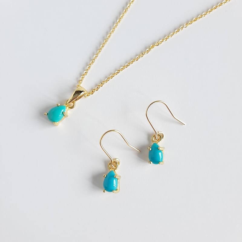 キングマンターコイズ 一粒 ピアス/イヤリング | そそ-楚々-