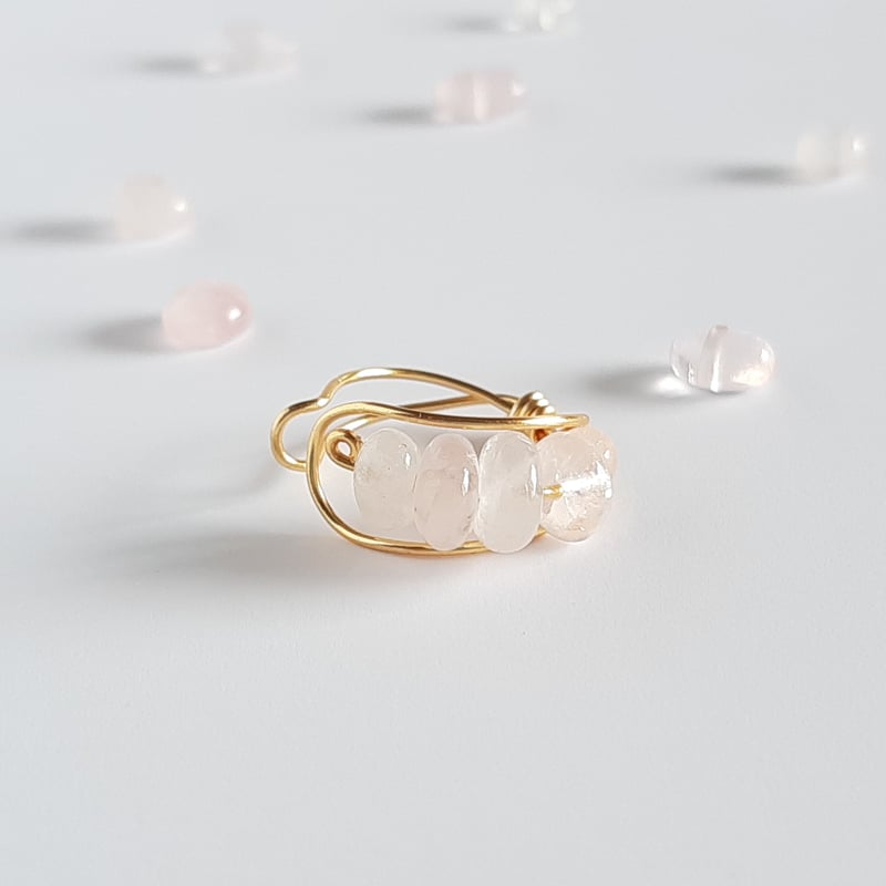 天然石 ローズクォーツ ワイヤー イヤーカフ 片耳用 | そそ-楚々-
