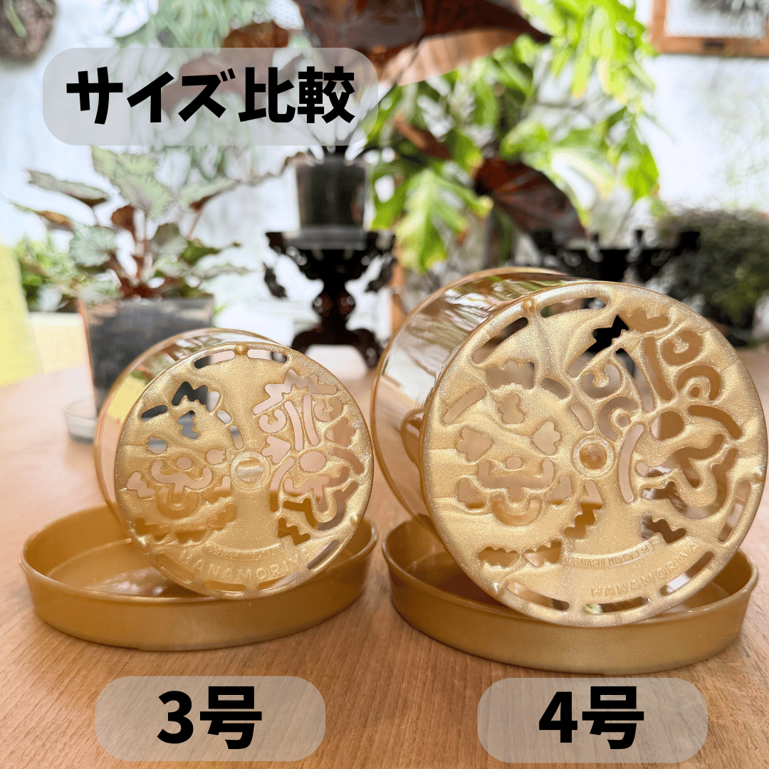 3号]花森家の鉢 x 受け皿(ゴールド)単品 | 花森家-1号店-