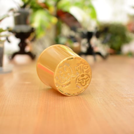 [3号]花森家の鉢 x 受け皿(ゴールド)単品