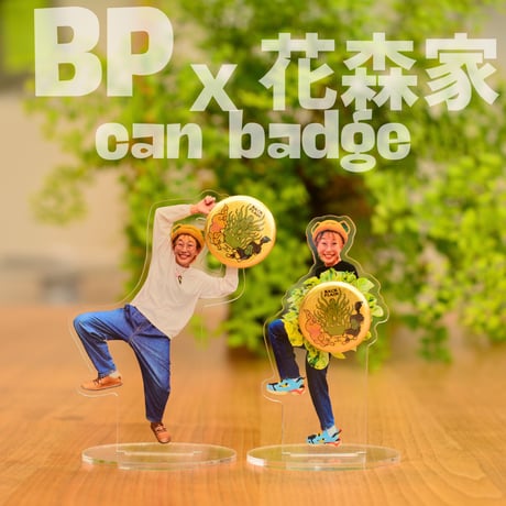 Back Plain x 花森家 ゴールド缶バッチ 32mm x 2個