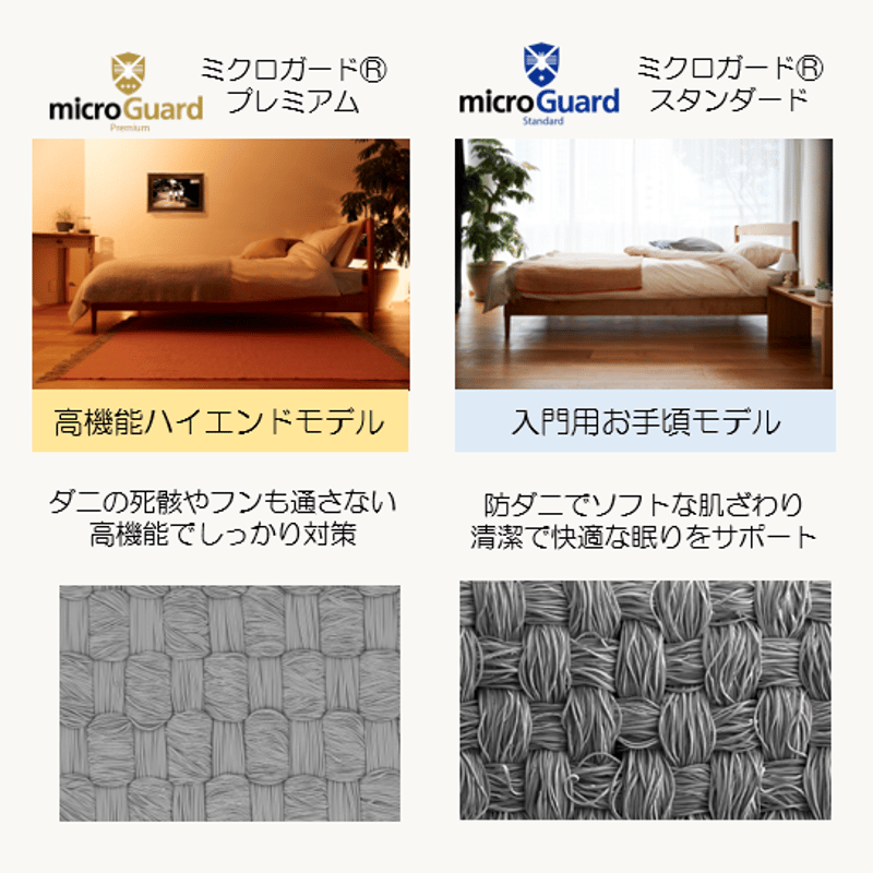 ミクロガード プレミアム 布団用カバー4点セット ブラウン ダブル／掛1敷1枕2 プレミアム寝具カバー シングル3点セット(布団/ベッド)｜【ミクロ