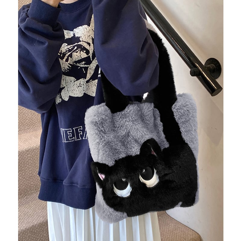 猫柄ふわふわファートートバッグ | Bagoodtimeshop
