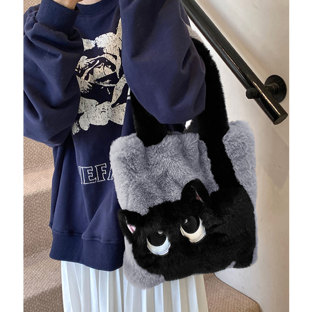 猫柄ふわふわファートートバッグ | Bagoodtimeshop