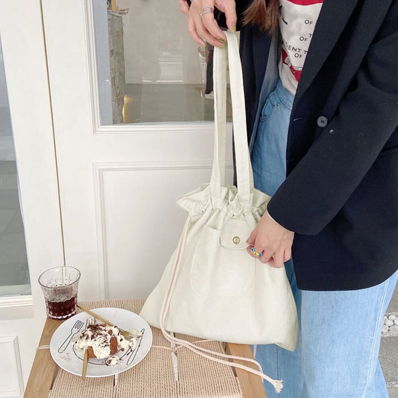 キャンバス 巾着トートバッグトートバッグ | Bagoodtimeshop