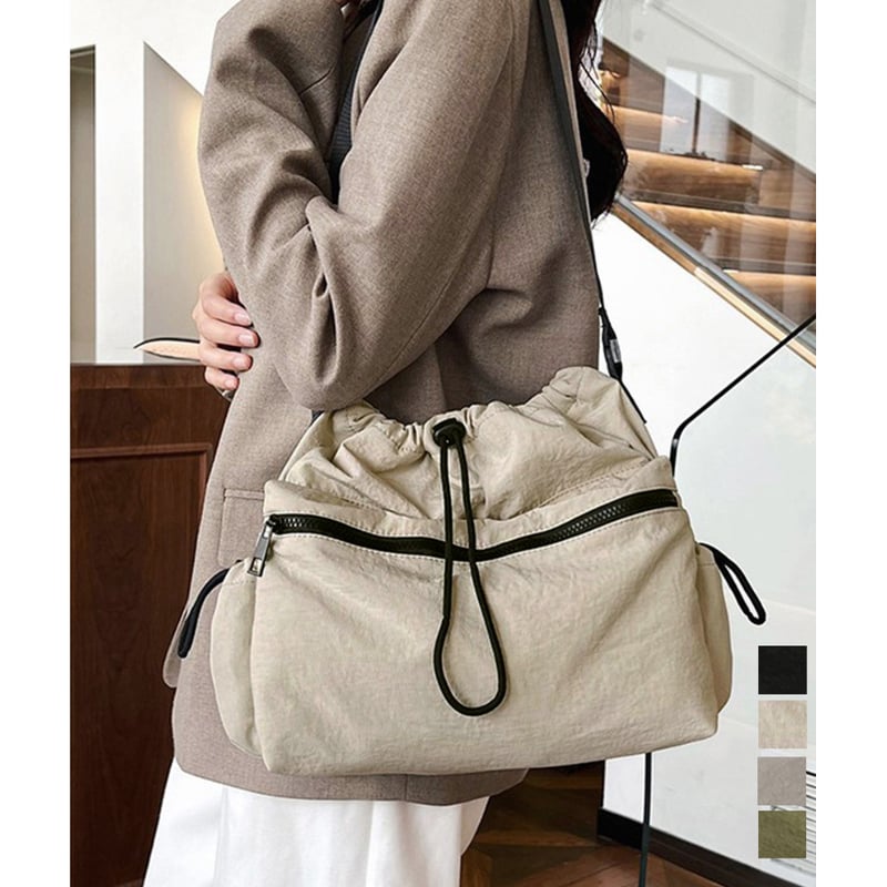 大容量ドローストリングショルダーバッグ | Bagoodtimeshop
