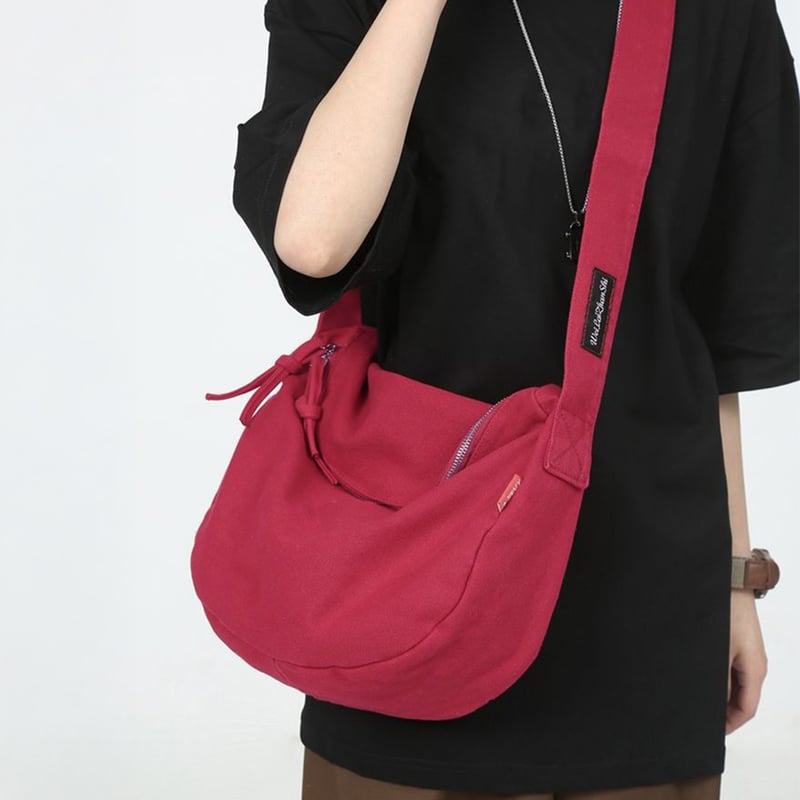 赤いナイロンショルダーバッグ ユニセックスナイロンショルダーバッグ | Bagoodtimeshop