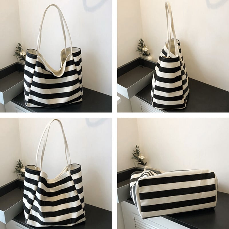 【良品】Vivienne ハンドバッグ トートバッグ ボーダー キャンバス ボーダーキャンバストートバッグ | Bagoodtimeshop