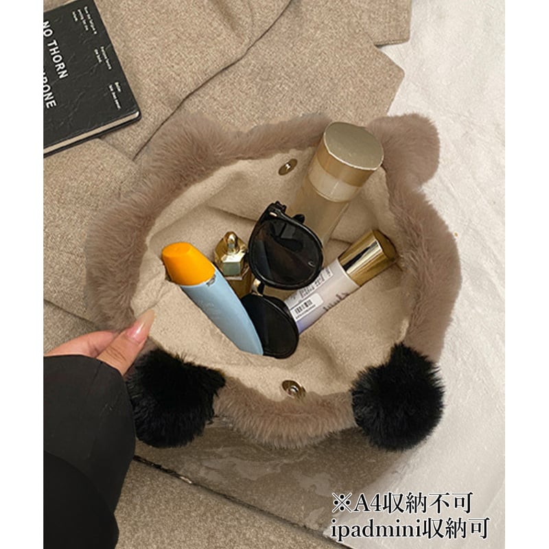 猫柄ふわふわファートートバッグ | Bagoodtimeshop