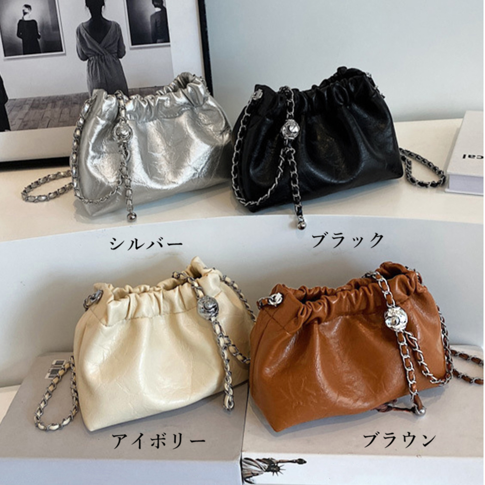 チェーンショルダーミニ巾着バッグ | Bagoodtimeshop チェーンショルダーミニ巾着バッグ | Bagoodtimeshop