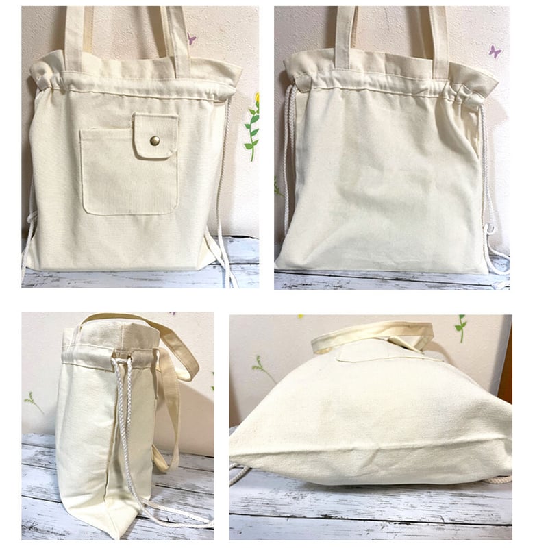 キャンバス 巾着トートバッグトートバッグ | Bagoodtimeshop