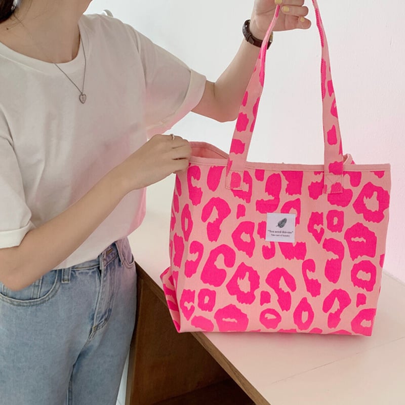 ヒョウ柄キャンバストートバッグ | Bagoodtimeshop ヒョウ柄キャンバストートバッグ | Bagoodtimeshop