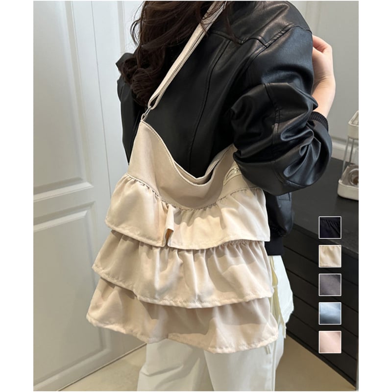 トリプルフリルバッグ✩.*˚フリルショルダー グッシオ GUSCIO トリプルフリル ミニショルダーバッグ 2WAY