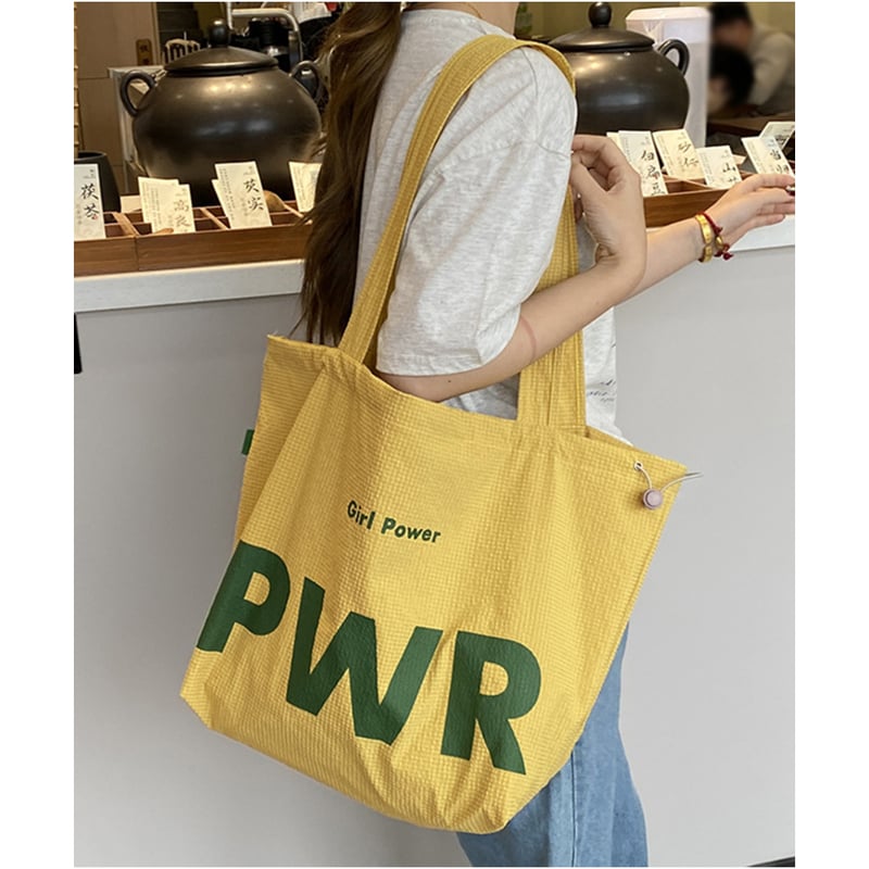 everyone◇トートバッグ/ナイロン/GRN/ACC05/nylon logo toto