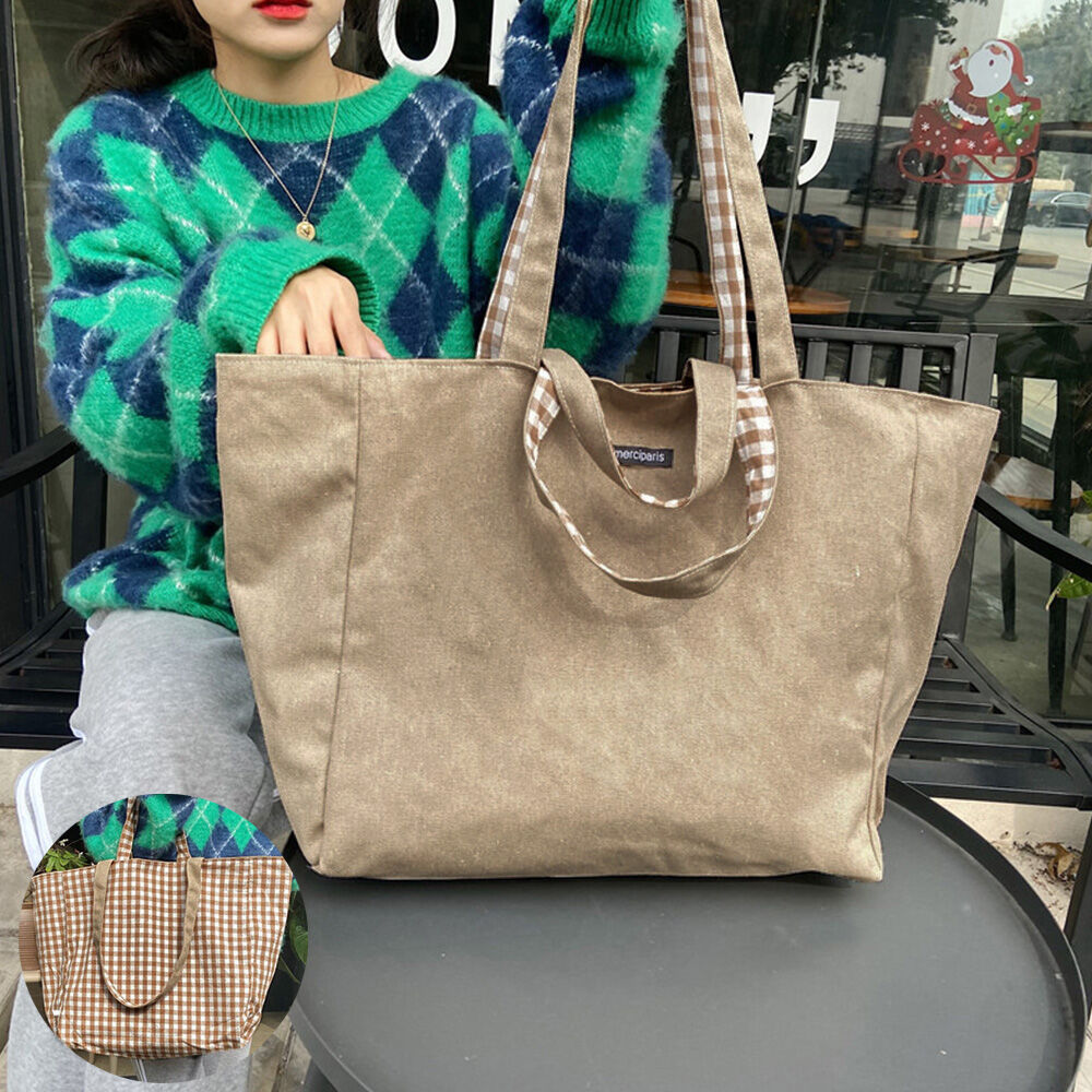 リバーシブルキャンバスビッグトートバッグ | Bagoodtimeshop