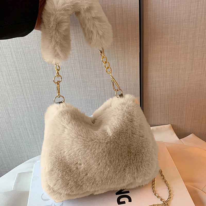 チェーンショルダーファーバッグ | Bagoodtimeshop チェーンショルダーファーバッグ | Bagoodtimeshop