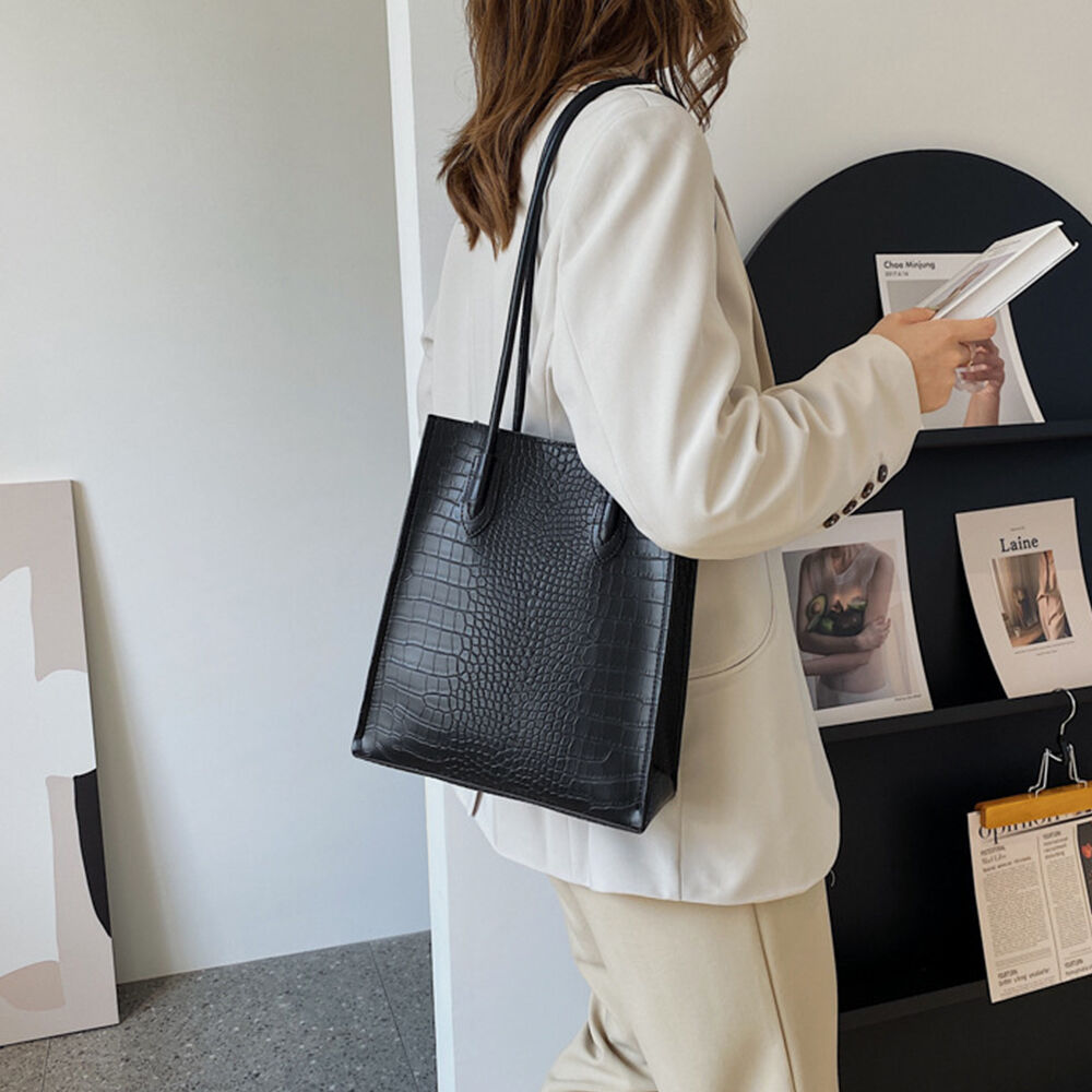 クロコダイル柄ポーチ付きトートバッグ | Bagoodtimeshop