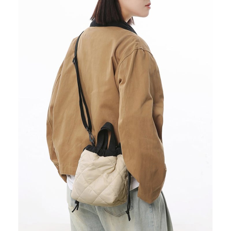 アイボリー キルティング ショルダーバッグ キルティング斜め掛けショルダーバッグ | Bagoodtimeshop