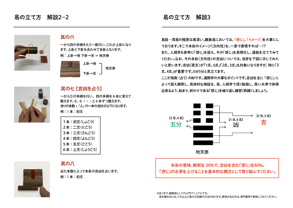 観象ミニ易入門セット-筮竹・筮筒・算木・太極・ケロク器