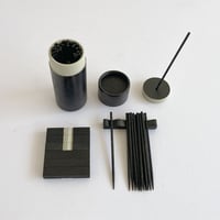 観象ミニ易入門セットblack-筮竹・筮筒・算木・太極・ケロク器