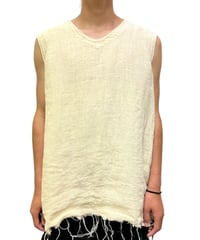 YUYA MORIBE　No. YM-AL-001 LONG FRENCH OVER VEST(ANTQUE LINEN)