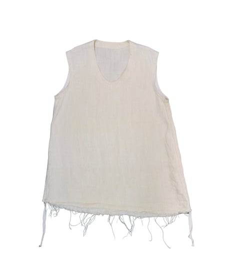 YUYA MORIBE　No. YM-AL-001 LONG FRENCH OVER VEST(ANTQUE LINEN)