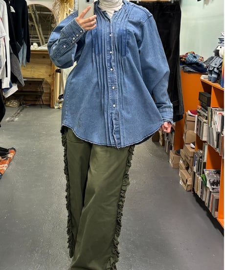 ADJANI　Yasumin-W-002　5 TUCK SHIRT (INDIGO)