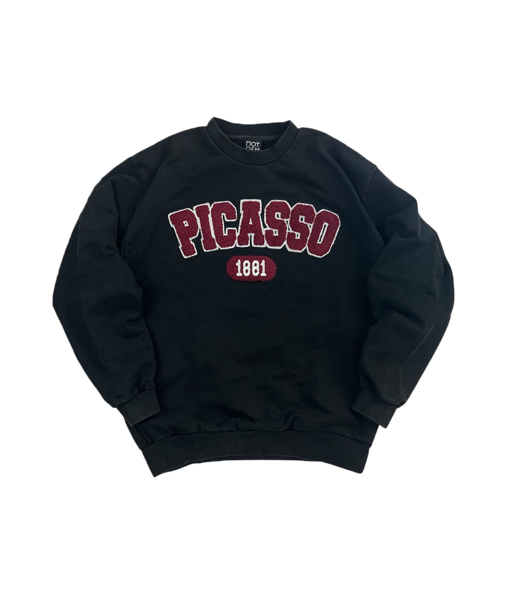 NOT OEM ピカソ スウェット トップス PICASSO Chenill Logo/SW BLACK ノット オーイーエム シェニールロゴ ( ブラック 黒 メンズ レディース NOT-32 ) NOT OEM PICASSO Chenill Logo / SW | CAGE RATTLERS