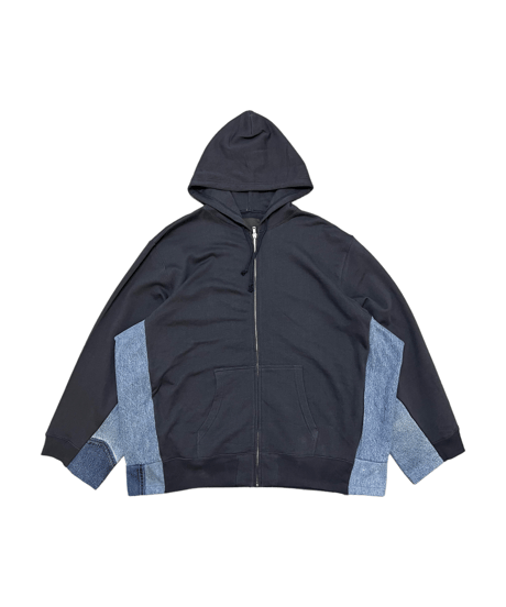 WEYEP　No.R-W-165-P　 side and under sleeve ZIP parka-SWEAT AND DENIM