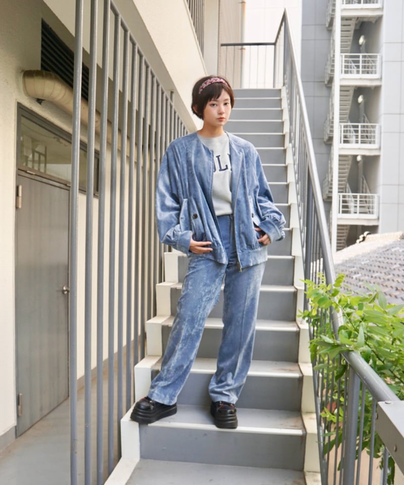 リリノ RHODOLIRION NO.RV1047 Crew Neck Zip Up Jacket -