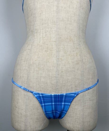 ブルーチェック　マイクロビキニ
