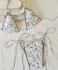 cotton trim Flower/blue