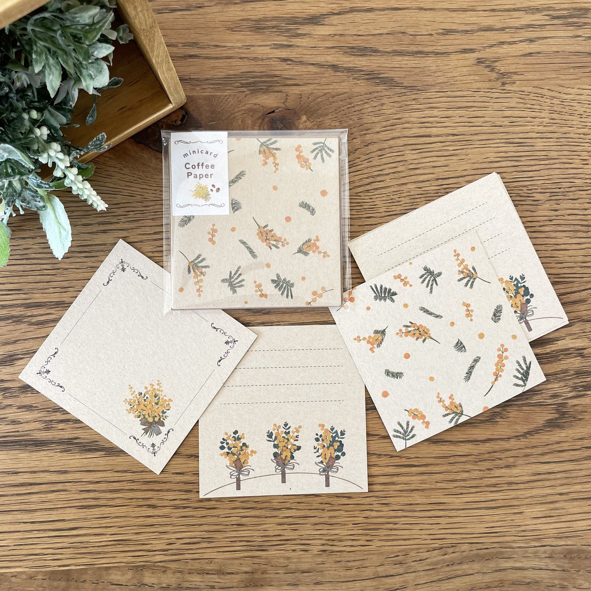 コーヒーペーパー・ミニカード（ミモザ柄） | 蒲生電気 オンライン SHOP