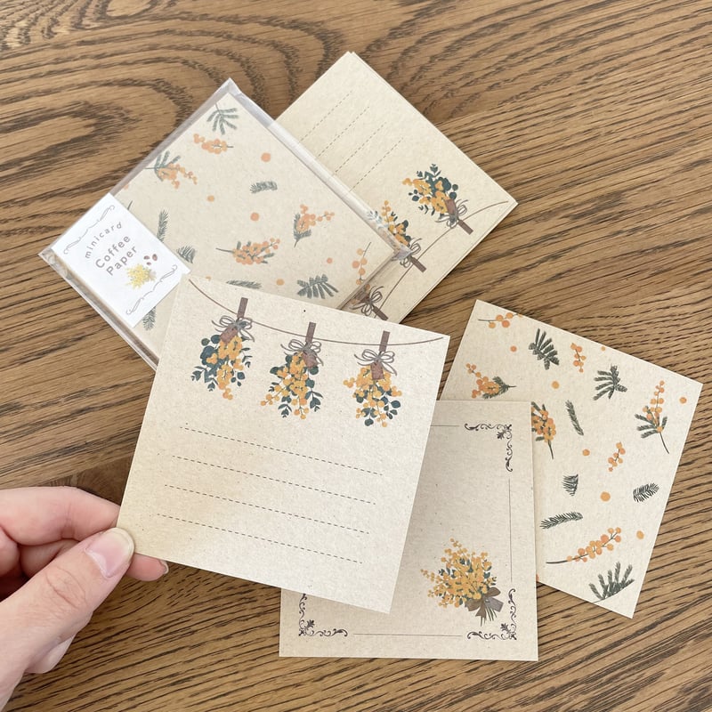 コーヒーペーパー・ミニカード（ミモザ柄） | 蒲生電気 オンライン SHOP