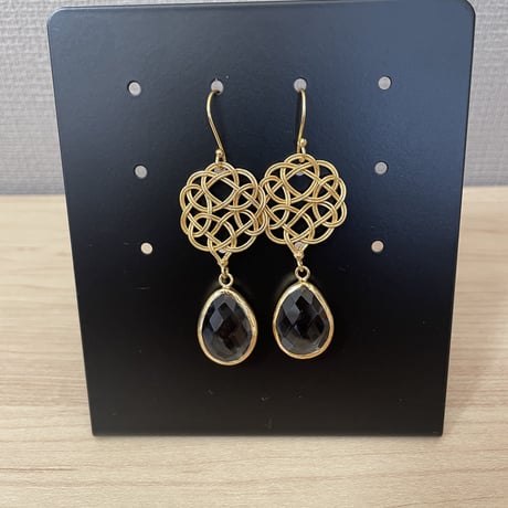 スモーキークォーツ　ピアス