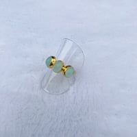 3石リング✳︎アクアカルセドニー