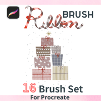 【Procreateブラシ】リボンブラシ16本セット