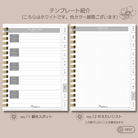 旅をデジタルで記録する『トラベルプランナー』ホワイト　くすみカラーが大人可愛い全5色展開　ステッカー、ガイドの特典付き！