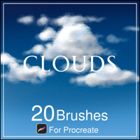 【Procreateブラシ】雲が描けるブラシ20本セット　プロクリエイト専用ブラシセット
